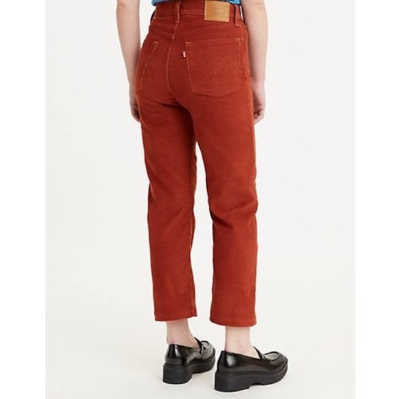 Levi's Premium Wedgie Straight Corduroy Cherry Mahogany Brown Pants - Picture 14 of 14